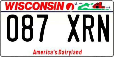 WI license plate 087XRN