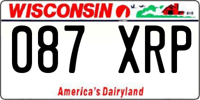 WI license plate 087XRP