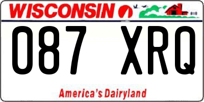 WI license plate 087XRQ