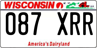 WI license plate 087XRR