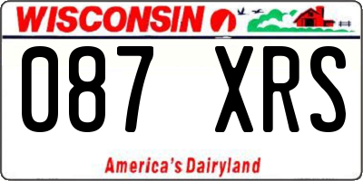 WI license plate 087XRS