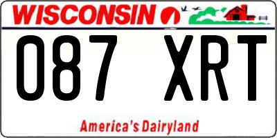 WI license plate 087XRT