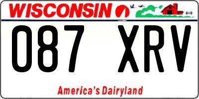 WI license plate 087XRV