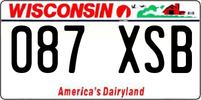 WI license plate 087XSB
