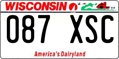 WI license plate 087XSC