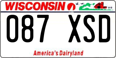 WI license plate 087XSD
