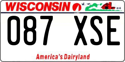WI license plate 087XSE