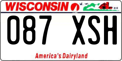WI license plate 087XSH