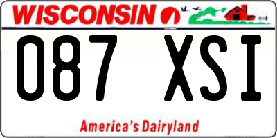 WI license plate 087XSI