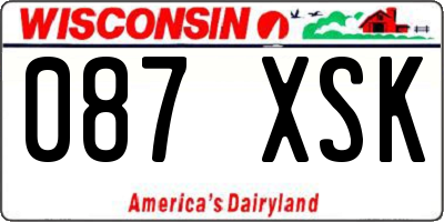 WI license plate 087XSK