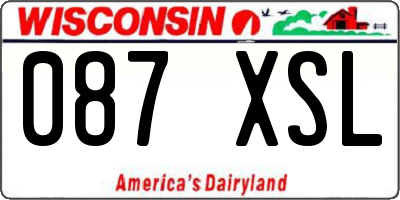 WI license plate 087XSL