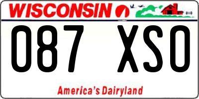 WI license plate 087XSO
