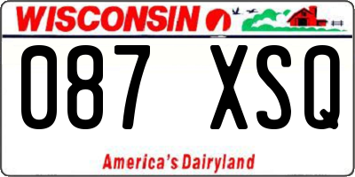 WI license plate 087XSQ