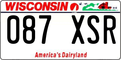 WI license plate 087XSR