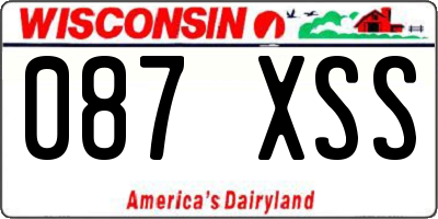 WI license plate 087XSS