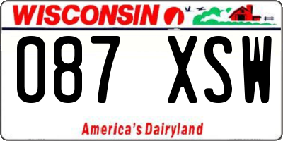 WI license plate 087XSW