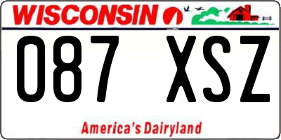 WI license plate 087XSZ