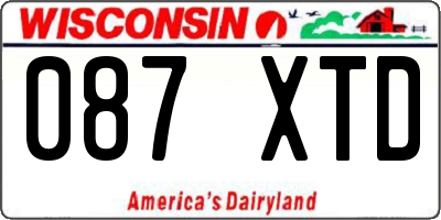 WI license plate 087XTD