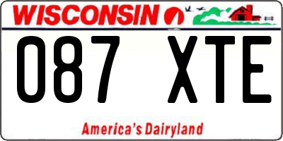 WI license plate 087XTE