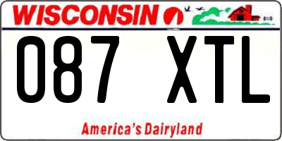 WI license plate 087XTL