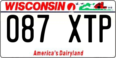 WI license plate 087XTP