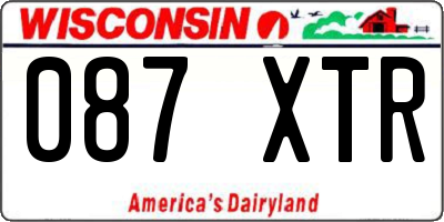 WI license plate 087XTR