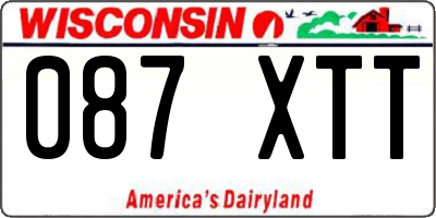 WI license plate 087XTT