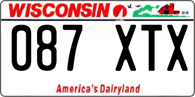 WI license plate 087XTX