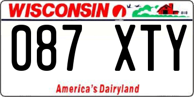 WI license plate 087XTY