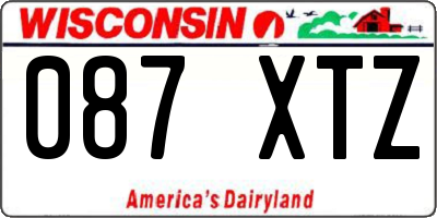 WI license plate 087XTZ