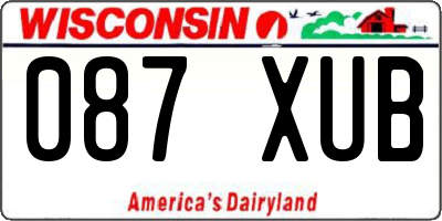WI license plate 087XUB