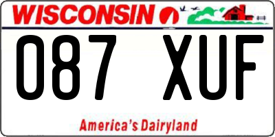 WI license plate 087XUF