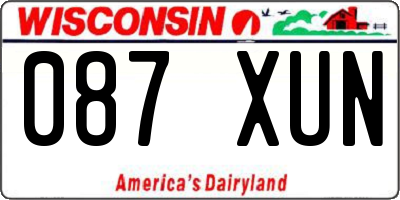 WI license plate 087XUN