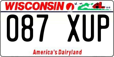 WI license plate 087XUP