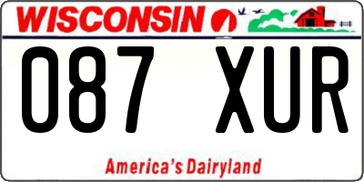 WI license plate 087XUR