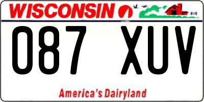 WI license plate 087XUV