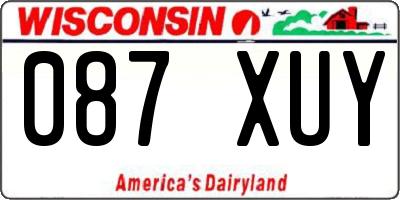 WI license plate 087XUY