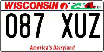WI license plate 087XUZ