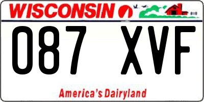 WI license plate 087XVF