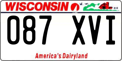 WI license plate 087XVI
