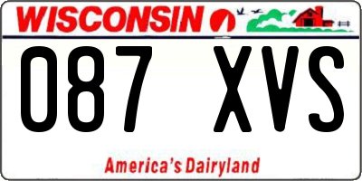 WI license plate 087XVS
