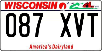 WI license plate 087XVT