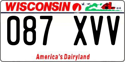 WI license plate 087XVV
