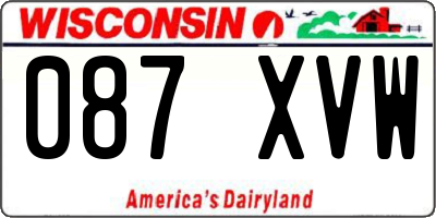 WI license plate 087XVW