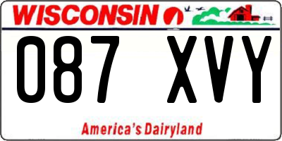 WI license plate 087XVY