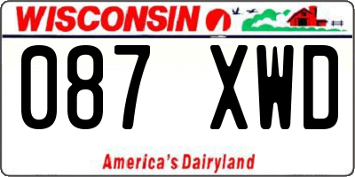 WI license plate 087XWD