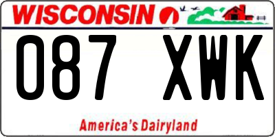 WI license plate 087XWK