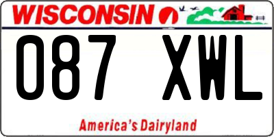 WI license plate 087XWL