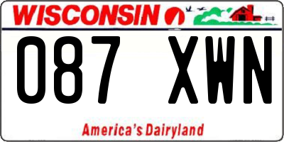 WI license plate 087XWN