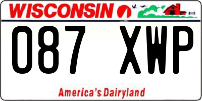 WI license plate 087XWP
